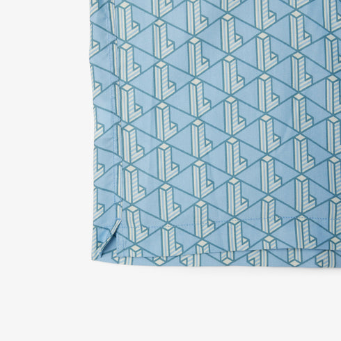 LACOSTE Straight Cut Monogram Shirt Mens Apparel