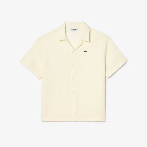 LACOSTE Relaxed Fit Waffle Texture Shirt Mens Apparel