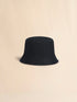 MARNI Black organic gabardine bucket hat with embroidered logo Accessories