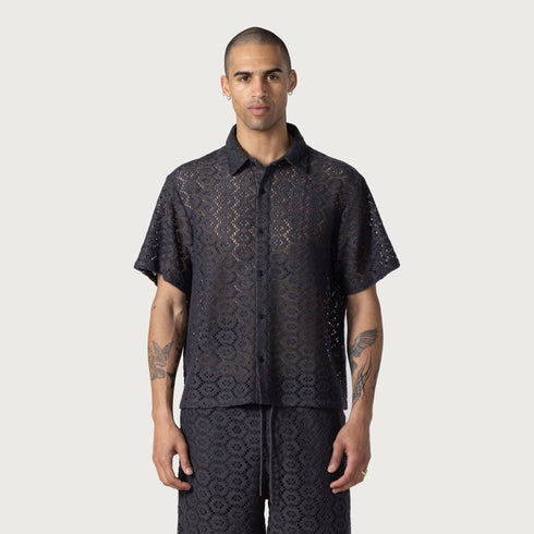 HONOR THE GIFT Crochet Button Up Mens Apparel