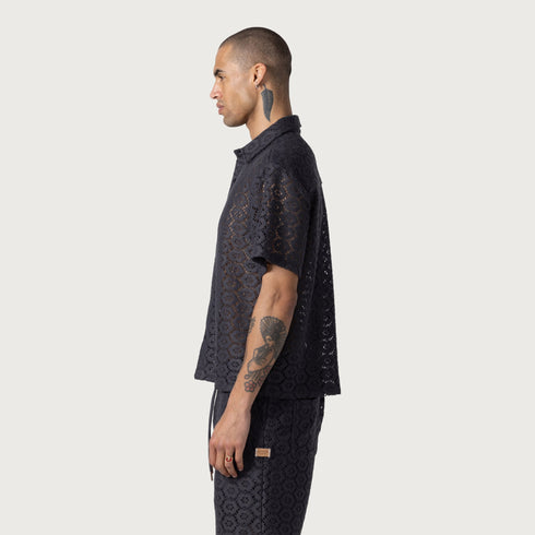 HONOR THE GIFT Crochet Button Up Mens Apparel