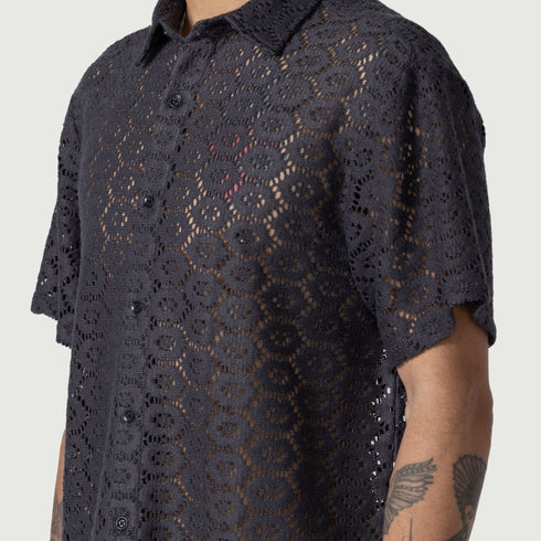 HONOR THE GIFT Crochet Button Up Mens Apparel