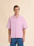 MARNI Pink poplin bowling shirt with peeping Marni logo Men's Apparel