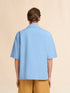 MARNI Blue poplin bowling shirt with peeping Marni logo Men's Apparel