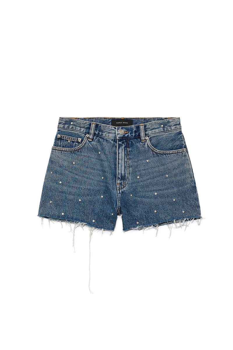 パンツ \"00s Brand\" Studs Denim Shorts Studs Distressed Denim Shorts - Blue - PRIVATE POLICY