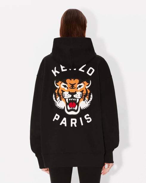 KENZO 'Lucky Tiger' genderless oversized embroidered hoodie Mens Apparel