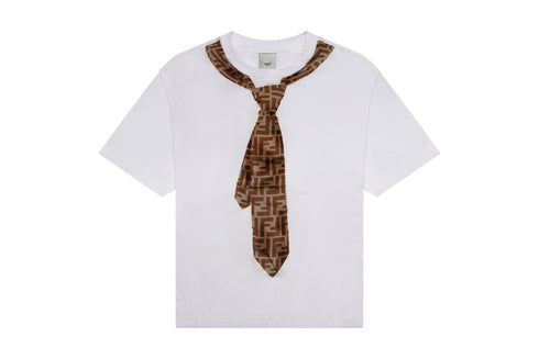 FENDI Tee With Tie Print S/S Kids Apparel