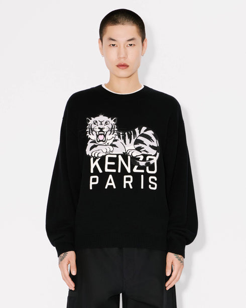 KENZO 'KENZO Happy Tiger' embroidered jumper in wool and cotton Mens Apparel