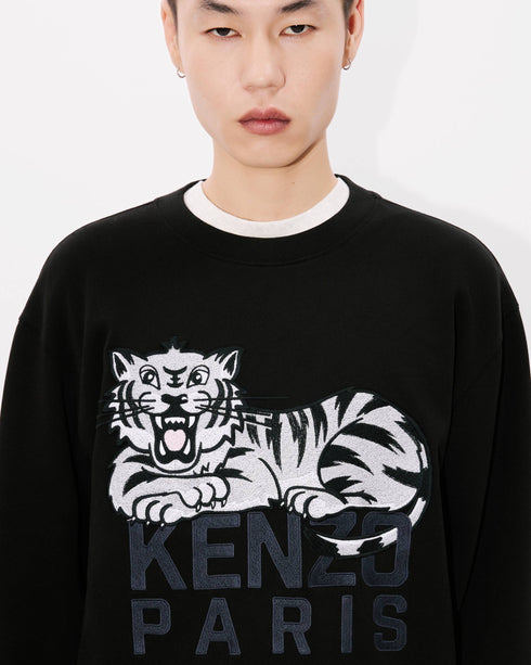 KENZO 'KENZO Happy Tiger' embroidered sweatshirt in cotton Mens Apparel