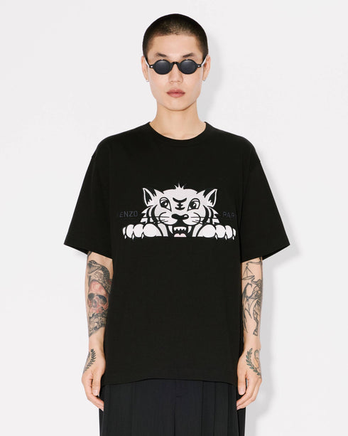 KENZO 'KENZO Happy Tiger' embroidered oversized T-shirt in cotton Mens Apparel