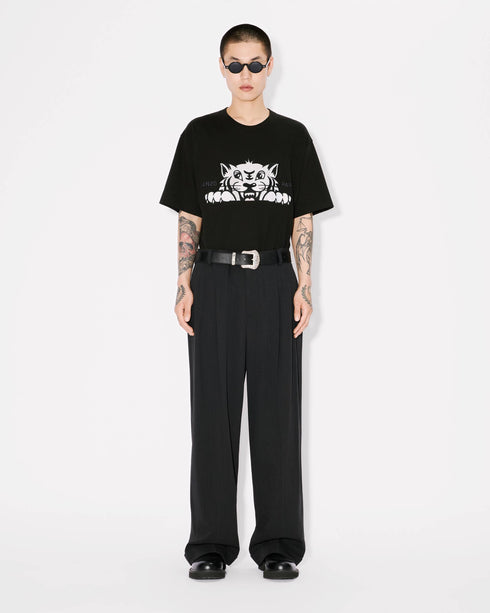KENZO 'KENZO Happy Tiger' embroidered oversized T-shirt in cotton Mens Apparel