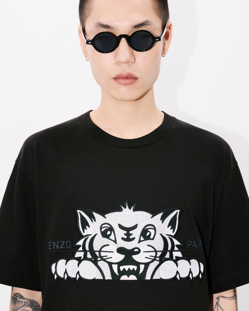 KENZO 'KENZO Happy Tiger' embroidered oversized T-shirt in cotton Mens Apparel