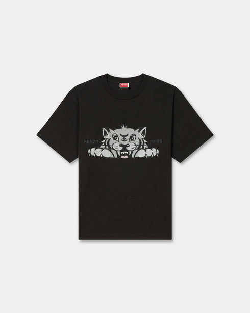 KENZO 'KENZO Happy Tiger' embroidered oversized T-shirt in cotton Mens Apparel