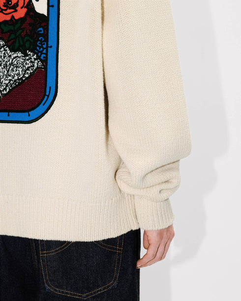 KENZO 'KENZO City' embroidered knitted jumper in cotton wool Mens Apparel