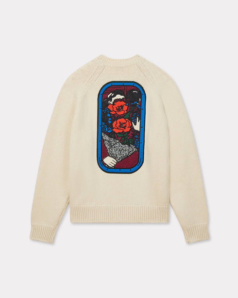 KENZO 'KENZO City' embroidered knitted jumper in cotton wool Mens Apparel