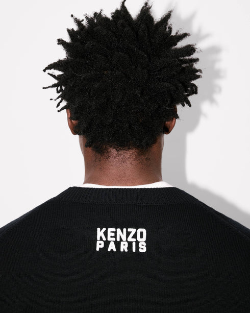 KENZO 'KENZO Happy Tiger' embroidered jumper in cotton and Merino wool Mens Apparel