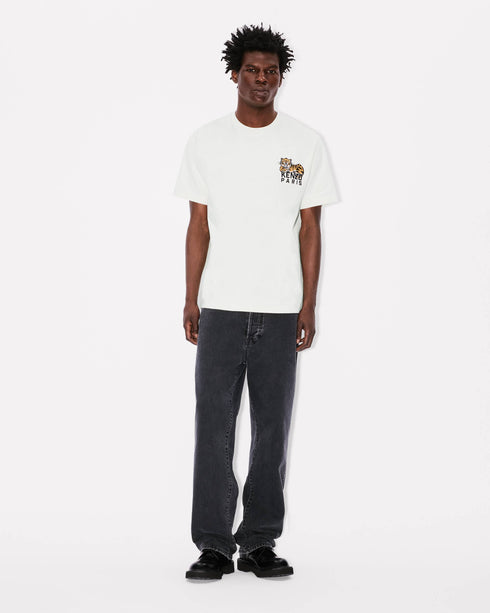 KENZO 'KENZO Happy Tiger' embroidered T-shirt in cotton Mens Apparel
