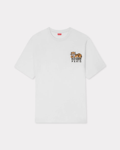 KENZO 'KENZO Happy Tiger' embroidered T-shirt in cotton Mens Apparel