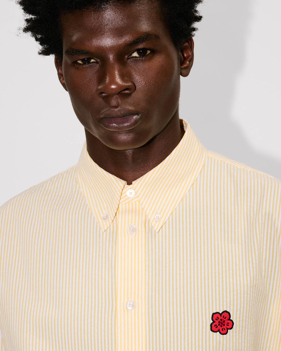 KENZO 'Boke Flower' embroidered casual shirt in seersucker cotton