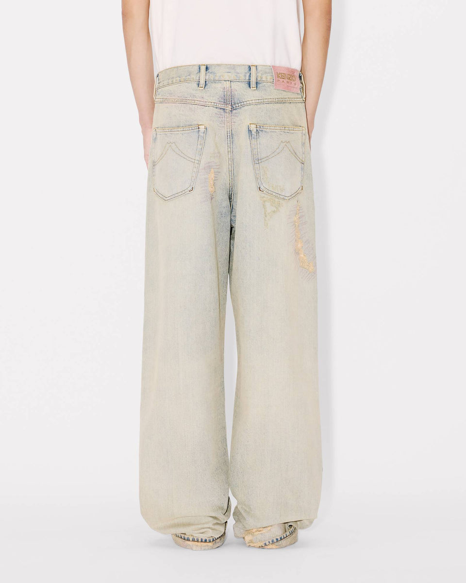 KENZO Turn up wide fit jeans in Japanese denim Men's Apparel – ASPHALT