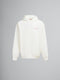 MARNI White organic cotton hoodie with wrinkled Marni logo Mens Apparel