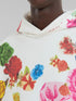 MARNI White cotton hoodie with flower prints Mens Apparel