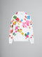 MARNI White cotton hoodie with flower prints Mens Apparel