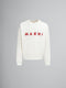 MARNI White organic cotton sweatshirt with wrinkled Marni logo Mens Apparel