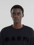MARNI Black organic cotton sweatshirt with Marni logo Mens Apparel