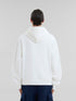 MARNI White organic cotton hoodie with Marni Scribble motif Mens Apparel