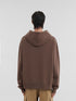 MARNI Brown melange cotton hoodie with Marni patch Mens Apparel