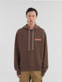 MARNI Brown melange cotton hoodie with Marni patch Mens Apparel