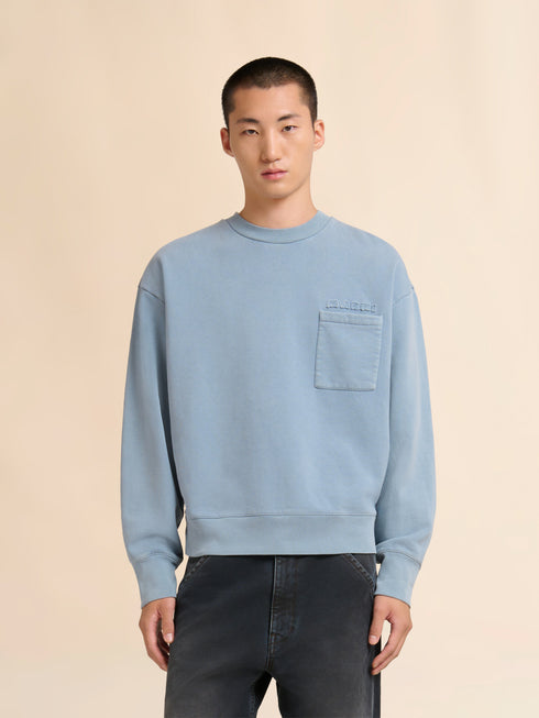 MARNI Blue cotton sweatshirt with Marni patches Men's Apparel