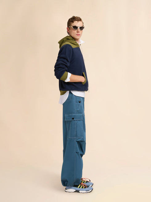 MARNI Deep blue cotton sweatshirt with contrast accents Men's Apparel