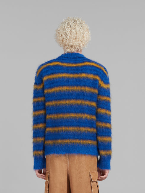MARNI Blue Striped Mohair Jumper Mens Apparel