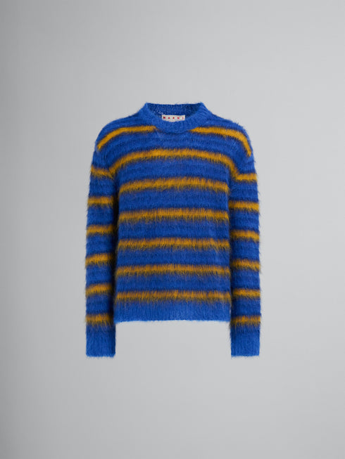 MARNI Blue Striped Mohair Jumper Mens Apparel