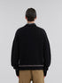 MARNI Black wool jumper with maxi Marni intarsia Mens Apparel