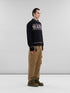 MARNI Black wool jumper with maxi Marni intarsia Mens Apparel
