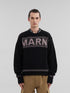 MARNI Black wool jumper with maxi Marni intarsia Mens Apparel