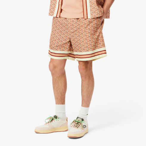 LACOSTE Lightweight Monogram Print Shorts Mens Apparel