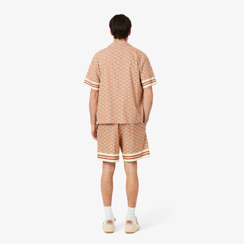 LACOSTE Lightweight Monogram Print Shorts Mens Apparel