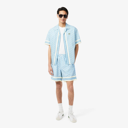 LACOSTE Lightweight Monogram Print Shorts Mens Apparel