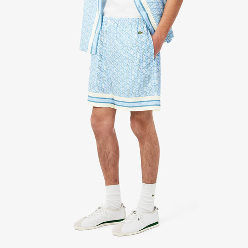 LACOSTE Lightweight Monogram Print Shorts Mens Apparel