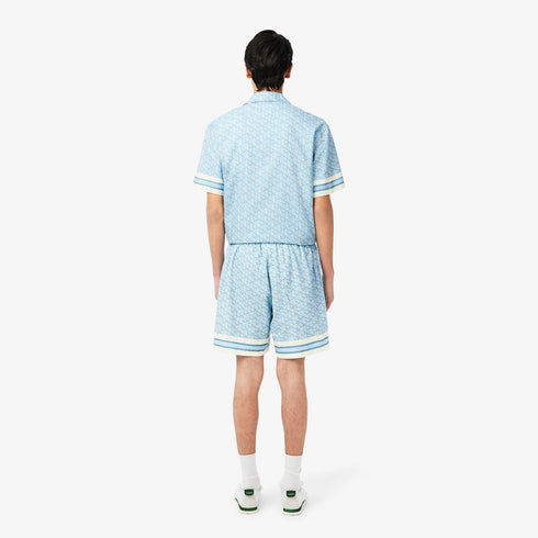 LACOSTE Lightweight Monogram Print Shorts Mens Apparel