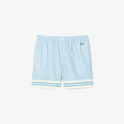 LACOSTE Lightweight Monogram Print Shorts Mens Apparel