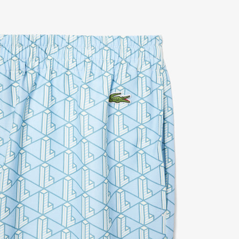 LACOSTE Lightweight Monogram Print Shorts Mens Apparel