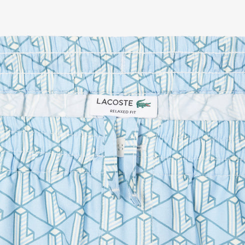 LACOSTE Lightweight Monogram Print Shorts Mens Apparel
