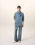 AMI PARIS Blue Cotton Ami de Coeur Overshirt Mens Apparel