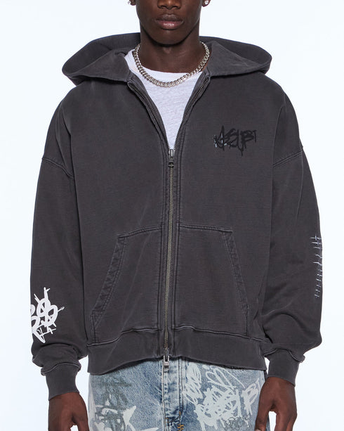 KSUBI Graff Xs Zip Thru Hdie Fad Blk Men's Apparel