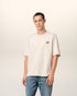 AMI PARIS Beige Cotton Ami Signature T-Shirt Mens Apparel